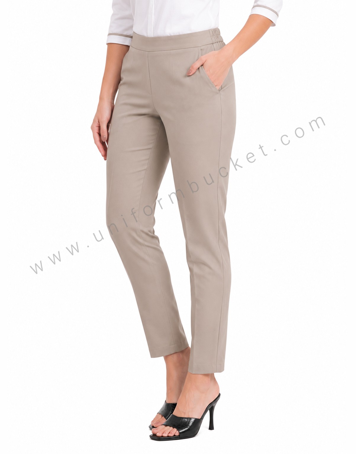 Khaki Formal Trousers For Female thumbnail 2